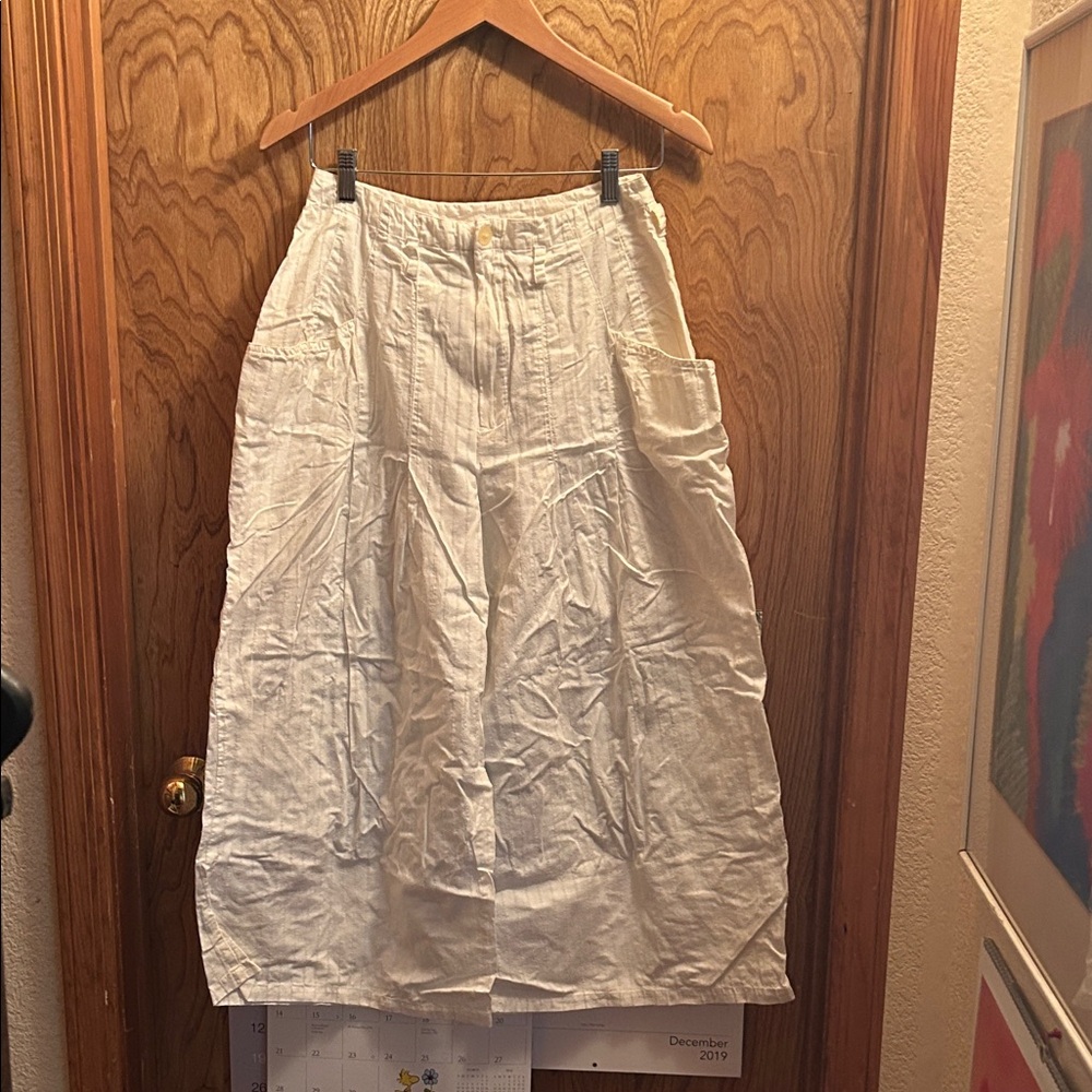 Elegant White Women's Culotte Skirt